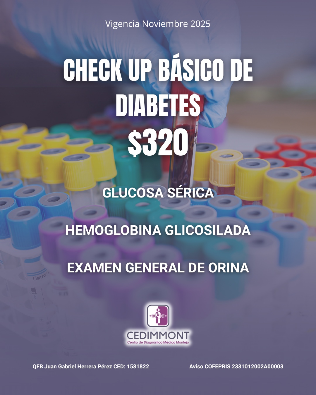 Promoción Cedimmont Check Up Básico de Diabetes